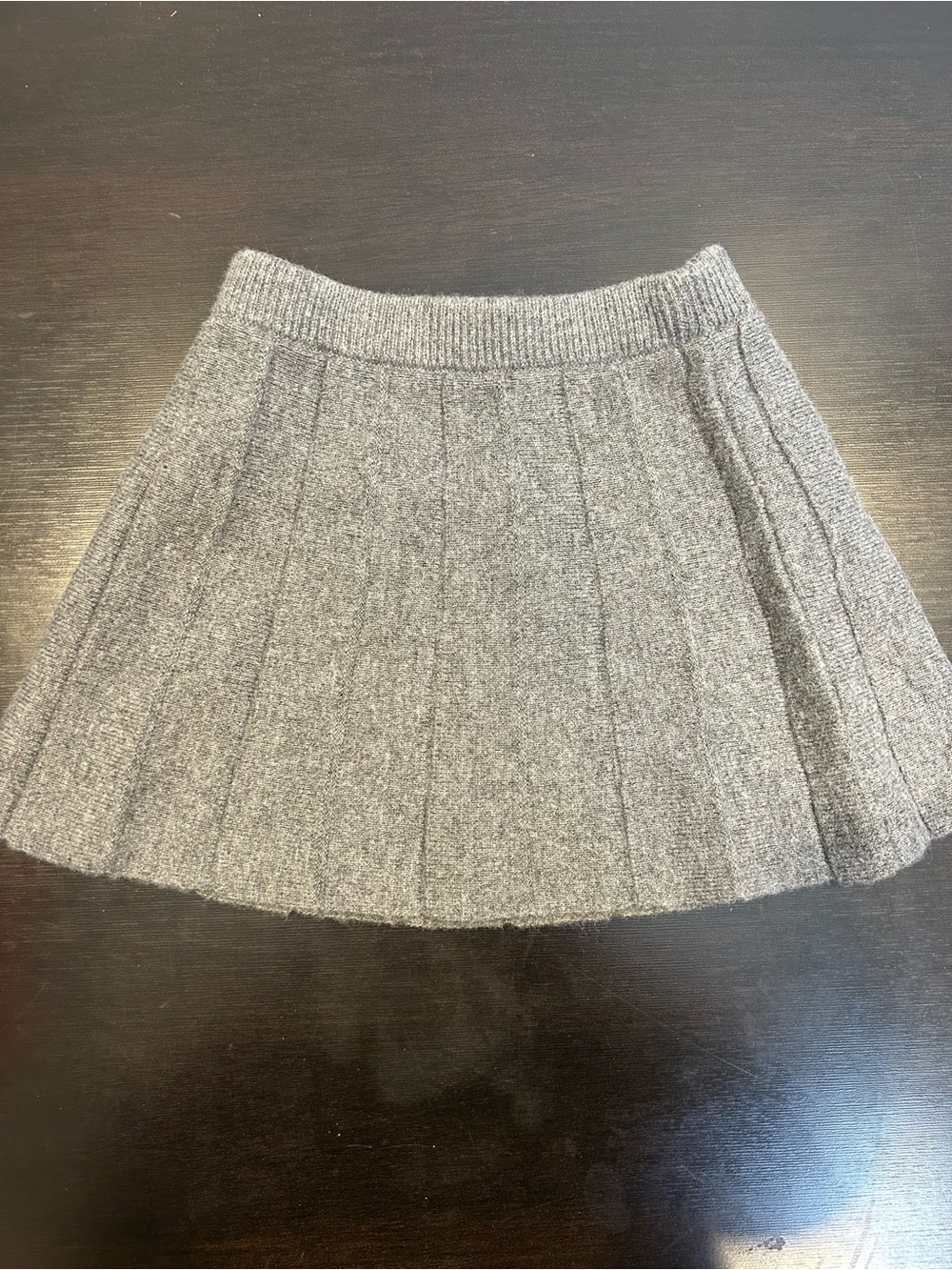Zara Girls Wool Blend Pleated Skirt Grey